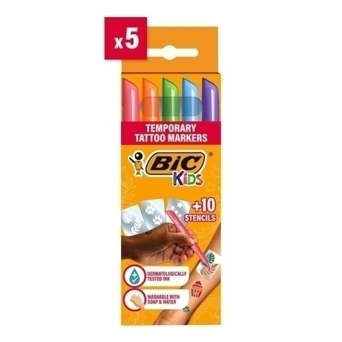 CAJA 5 ROTULAD. BIC TEMPORARY TATTOO+PLANT