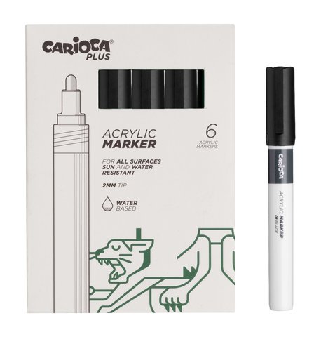 ROTUL.ACRILICO CARIOCA PLUS CAJA 6 NEGRO