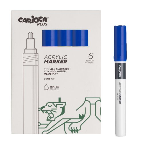 ROTUL.ACRILICO CARIOCA PLUS CAJA 6 AZUL