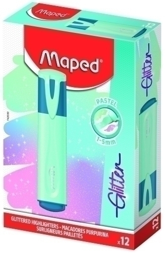 ROTUL. FLUOR MAPED GLITTER AZUL