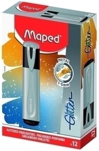 ROTUL. FLUOR MAPED GLITTER PLATA