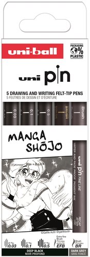 ROTUL.UNI PIN CALIBRADO MANGA SHOJO C/5