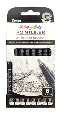ROTUL.PENTEL CALIBRADO POINTLINER P/8
