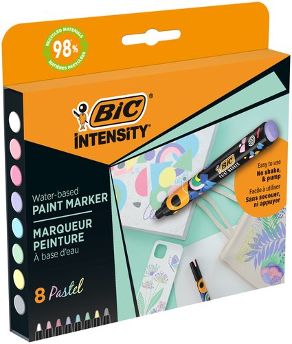 ROTUL.ACRILICO BIC COL.PASTEL CAJA 8