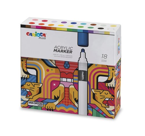 ROTUL.ACRILICO CARIOCA PLUS CAJA 18 - Pack de 12 unidades