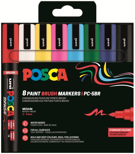 ROTUL.UNI-POSCA PC-5BR COL. BASICOS EST.
