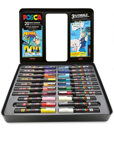 ROTUL.UNI-POSCA CAJA METALICA MANGA 20