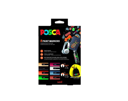 ROTUL.UNI-POSCA PC-3M/5M NAVIDAD E/8