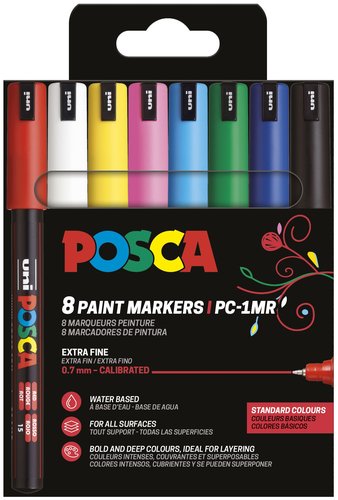 ROTUL.UNI-POSCA PC-1MR BASICOS E/8