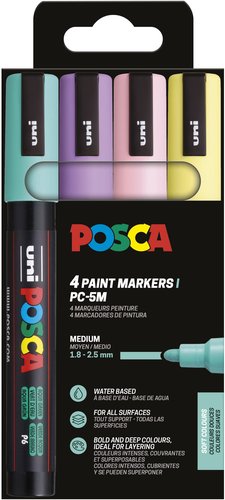 ROTUL.UNI-POSCA PC-5M COL. PASTEL E/4