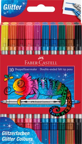ROTUL.FABER C.DOBLE PUNTA GLITTER CAJA 1 - Pack de 10 unidades