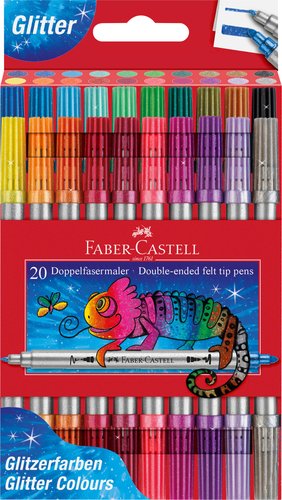 ROTUL.FABER C.DOBLE PUNTA GLITTER CAJA 2 - Pack de 5 unidades
