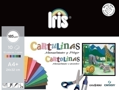 CARTULINA A4+ IRIS MINI PACK de 10