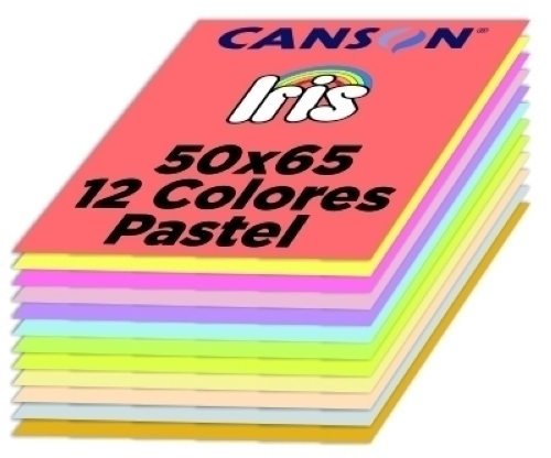 PACK 120H CARTULINA IRIS 50X65 185GR STDO PASTEL