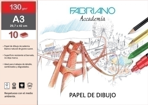 LAMINAS DIBUJO FABRIANO A3 LISA B/10 - Pack de 10 unidades