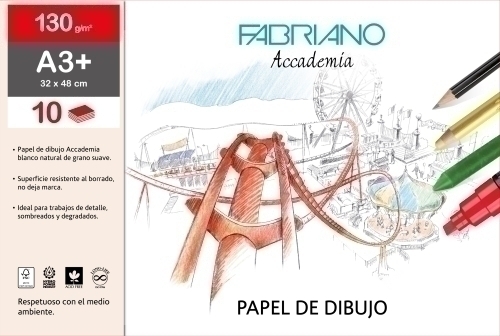 LAMINAS DIBUJO FABRIANO A3+ LISA B/10 - Pack de 10 unidades