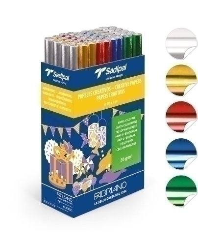 EXP. 50 ROLLOS PAPEL CELOFAN SADIPAL 0.5X2M STDO