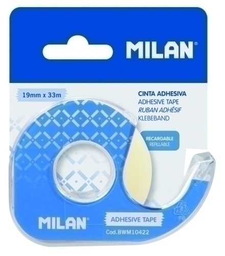 CINTA ADHESIVA MILAN 33x19 c/DISPENSADOR - Pack de 12 unidades