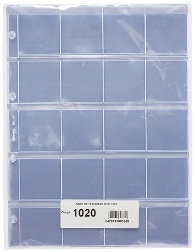 FUNDA para MONEDAS PARDO 20 ALOJAMIENTOS - Pack de 10 unidades