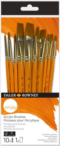 PINCEL DALER ROWNEY ACRILICO SET 10