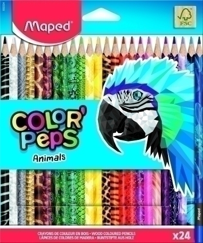 LAPICES MAPED COLOR PEPS ANIM. est.24 - Pack de 1 unidades 832224FC
