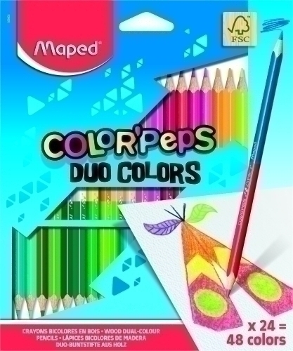 MAPED LÁPICES DE COLORES DUO COLOR´PEPS BICOLOR SURTIDOS EN ESTUCHE DE 24 - Color no elegible