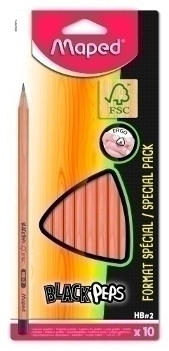 LAPIZ MAPED BLACK PEPS - HB B/10 - Pack de 12 unidades