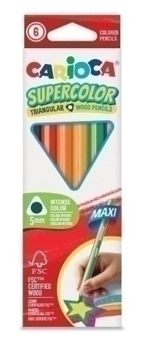 LAPICES COLOR CARIOCA SUPE.MAX.TRI. C/6