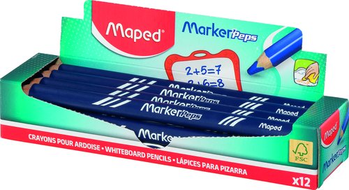 LAPIZ MARCADOR MAPED PIZARRA AZUL - Pack de 12 unidades