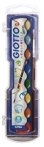 ACUARELAS GIOTTO METAL 30 mm ESTUCHE 8 - Pack de 1 unidad F331100