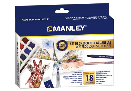 ACUARELAS MANLEY SKETCH SET de 18 - Pack de 8 unidades