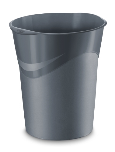 PAPELERA PLAST. CEP GLOSS CERRADA GRIS