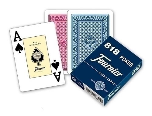 FOURNIER POKER INGLÉS Nº 818 DE 55 CARTAS 2 ÍNDICES JUMBO 62,5X88MM -ESTUCHE DE CARTÓN-