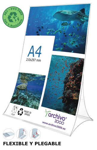 EXPOSITOR SOBR. L A4 VERT. FLEX.CRISTAL
