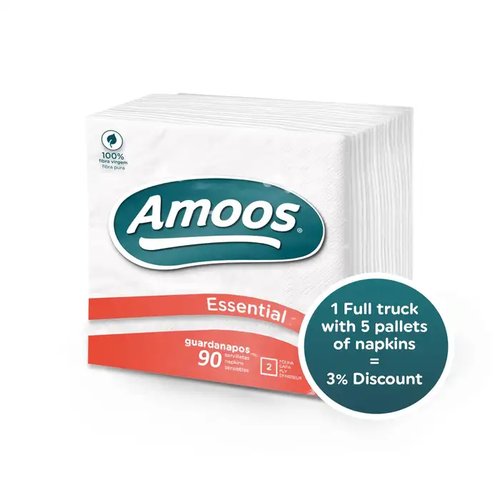 P.100 SERVILLETAS AMOOS ESSENTIAL 2C 33X33CM