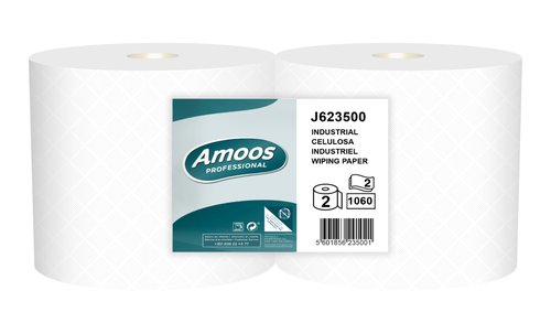 BOBINA DE PAPEL MECHA AMOOS 2 CAPAS 350M - Pack de 2 unidades
