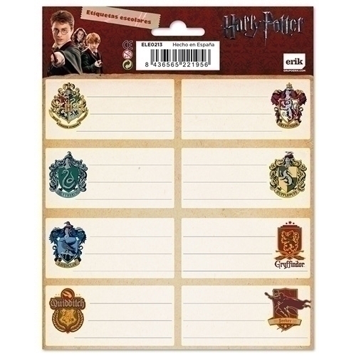 ETIQUETA ESCOLAR ERIK 15,8x20 HARRY POTT