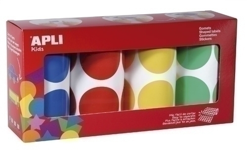 PACK 4 ROLLOS GOMETS APLI 45MM DIAM. CIRCULOS STDO