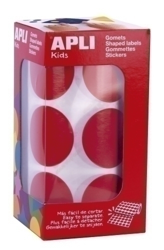 APLI GOMETS REDONDOS 33MM ROLLO ROJO