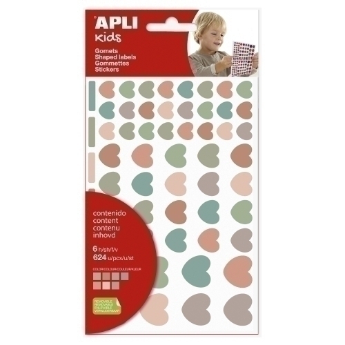 APLI GOMETS CORAZONES NORDIK REMOVIBLES 624U 6 HOJAS C/SURTIDOS - Color no elegible