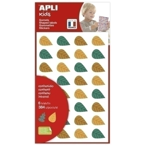 APLI GOMETS HOJAS DE ÁRBOLES REMOVIBLES 384U 6 HOJAS C/SURTIDOS - Color no elegible