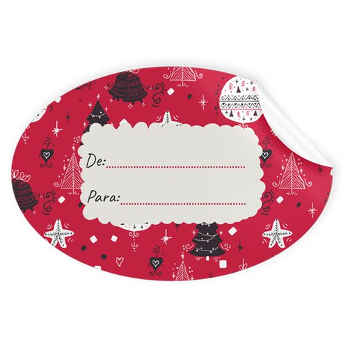 ETIQ.REG. R.250 OVAL. NAVIDAD ROJA