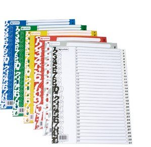 INDICE GRAFOPLAS PP NUM.Fº ps.1-31 GRIS - Pack de 15 unidades