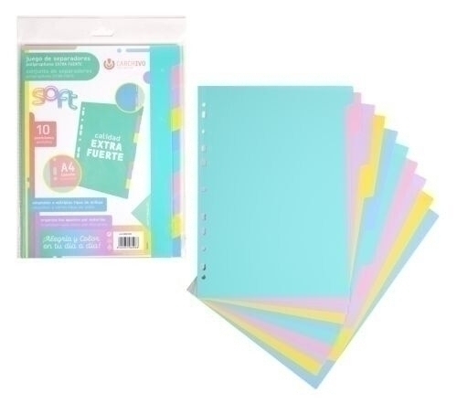 SEPARADORES CARCH.SOFT EXTRA PP A4 10 ps - Pack de 10 unidades