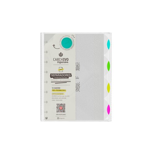 SEPARADORES CARCHIVO INGENIOX NEON PP A5 - Pack de 10 unidades