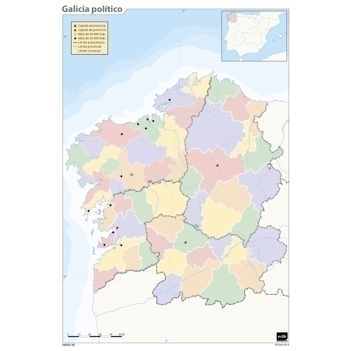 MAPA MUDO ERIK COLOR POLITICO GALICIA - Pack de 50 unidades