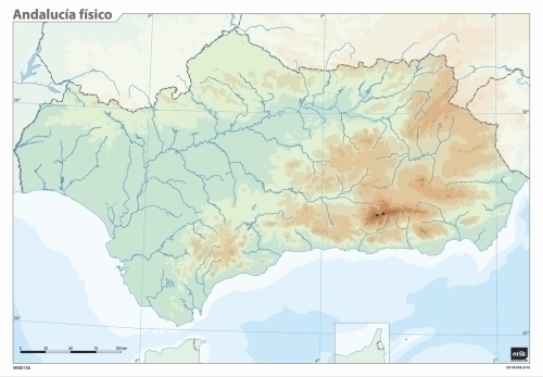 MAPA MUDO ERIK COLOR FISICO ANDALUCIA - Pack de 50 unidades