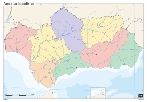 MAPA MUDO ERIK COLOR POLITICO ANDALUCIA - Pack de 50 unidades