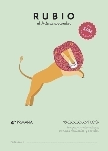 CUADERNO RUBIO A4 VACACIONES 4º PRIMARIA - Pack de 5 unidades