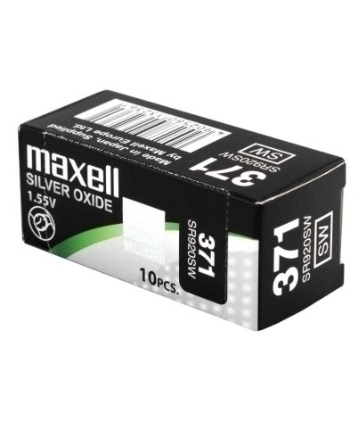 MAXELL MICRO PILAS PLANAS ÓXIDO DE PLATA 1,55V - SR0920SW 371 CAJA 10U
